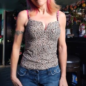 Cheetah Print Sleeveless Top